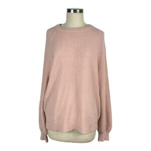WILFRED Pale Blush Pink Pullover Knit Sweater Women's Size Large Fuzzy Chic
